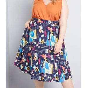 ModCloth travel Bahamas island vacation skirt nwot